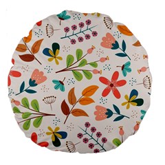 Colorful Ditsy Floral Print Background Large 18  Premium Round Cushions