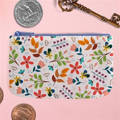 Colorful Ditsy Floral Print Background Large Coin Purse