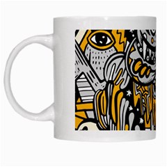 Crazy Abstract Doodle Social Doodle Drawing Style White Mugs by Vaneshart