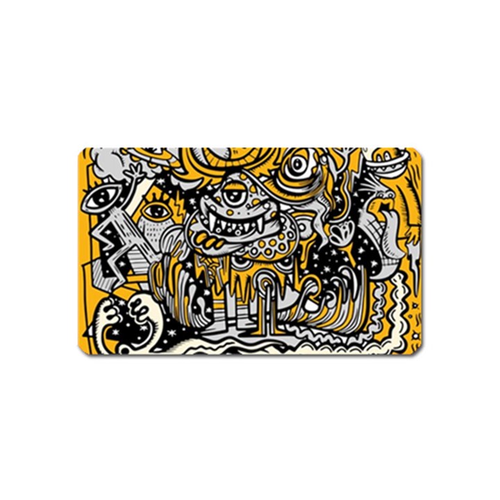 Crazy Abstract Doodle Social Doodle Drawing Style Magnet (Name Card)