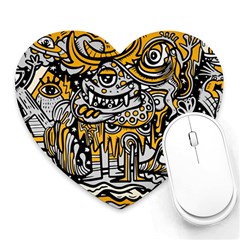 Crazy Abstract Doodle Social Doodle Drawing Style Heart Mousepads by Vaneshart