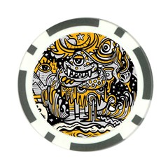 Crazy Abstract Doodle Social Doodle Drawing Style Poker Chip Card Guard by Vaneshart