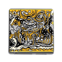 Crazy Abstract Doodle Social Doodle Drawing Style Memory Card Reader (square 5 Slot) by Vaneshart