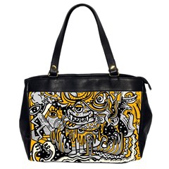 Crazy Abstract Doodle Social Doodle Drawing Style Oversize Office Handbag (2 Sides) by Vaneshart