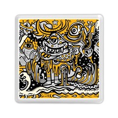 Crazy Abstract Doodle Social Doodle Drawing Style Memory Card Reader (square) by Vaneshart