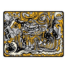 Crazy Abstract Doodle Social Doodle Drawing Style Double Sided Fleece Blanket (small)  by Vaneshart