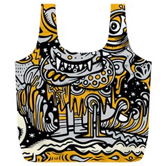 Crazy Abstract Doodle Social Doodle Drawing Style Full Print Recycle Bag (xl) by Vaneshart