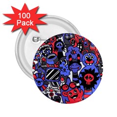 Cute Halloween Monsters Set Background 2 25  Buttons (100 Pack)  by Vaneshart