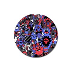 Cute Halloween Monsters Set Background Magnet 3  (round) by Vaneshart