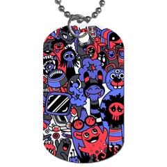 Cute Halloween Monsters Set Background Dog Tag (two Sides) by Vaneshart