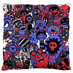 Cute Halloween Monsters Set Background Large Flano Cushion Case (two Sides) by Vaneshart