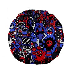 Cute Halloween Monsters Set Background Standard 15  Premium Flano Round Cushions by Vaneshart