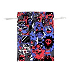 Cute Halloween Monsters Set Background Lightweight Drawstring Pouch (l) by Vaneshart