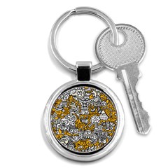 Hand Drawn Vector Illustration Doodle Funny World Key Chain (Round)