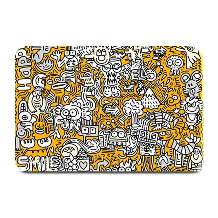 Hand Drawn Vector Illustration Doodle Funny World Plate Mats