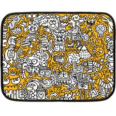 Hand Drawn Vector Illustration Doodle Funny World Fleece Blanket (Mini)