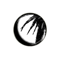 Black And White Tropical Moonscape Illustration Hat Clip Ball Marker by dflcprintsclothing