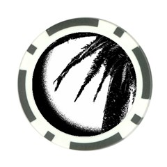 Black And White Tropical Moonscape Illustration Poker Chip Card Guard (10 Pack)