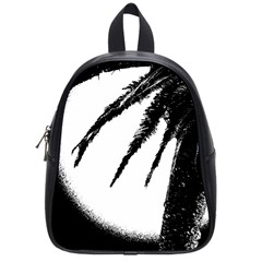 Black And White Tropical Moonscape Illustration School Bag (small)