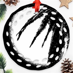 Black And White Tropical Moonscape Illustration Ornament (round Filigree) by dflcprintsclothing