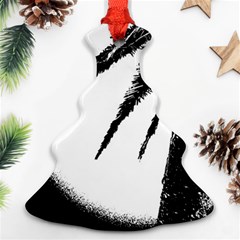 Black And White Tropical Moonscape Illustration Ornament (christmas Tree) 