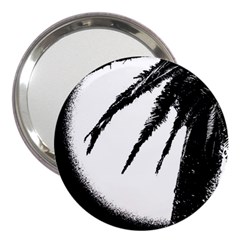 Black And White Tropical Moonscape Illustration 3  Handbag Mirrors by dflcprintsclothing