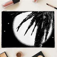 Black And White Tropical Moonscape Illustration Cosmetic Bag (xxl) by dflcprintsclothing