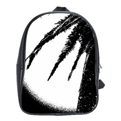 Black And White Tropical Moonscape Illustration School Bag (xl) by dflcprintsclothing