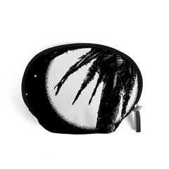 Black And White Tropical Moonscape Illustration Accessory Pouch (small) by dflcprintsclothing