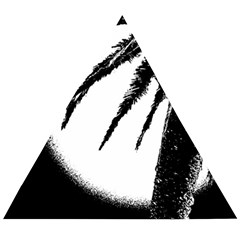 Black And White Tropical Moonscape Illustration Wooden Puzzle Triangle by dflcprintsclothing