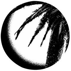 Black And White Tropical Moonscape Illustration Wooden Bottle Opener (round)