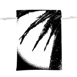 Black And White Tropical Moonscape Illustration  Lightweight Drawstring Pouch (XL) Front