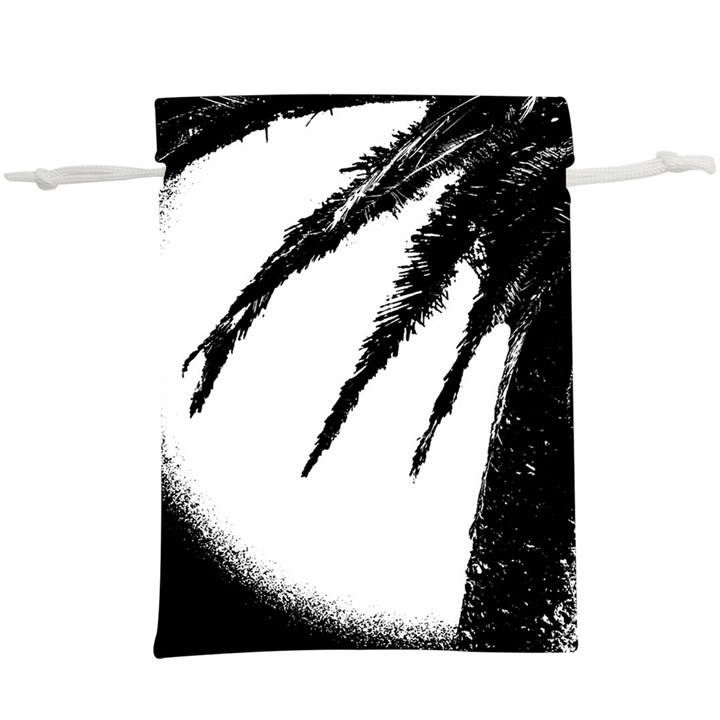 Black And White Tropical Moonscape Illustration  Lightweight Drawstring Pouch (XL)