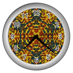 Yuppie And Hippie Art With Some Bohemian Style In Wall Clock (silver) by pepitasart