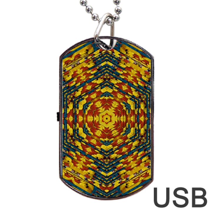 Yuppie And Hippie Art With Some Bohemian Style In Dog Tag USB Flash (Two Sides)