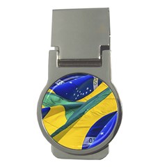 Brazil Flags Waving Background Money Clips (round)  by dflcprintsclothing