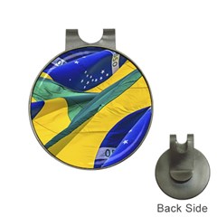 Brazil Flags Waving Background Hat Clips With Golf Markers