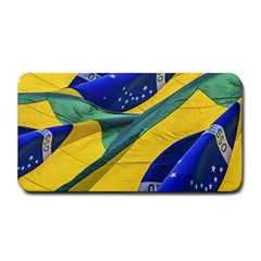 Brazil Flags Waving Background Medium Bar Mats by dflcprintsclothing