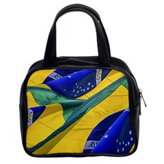 Brazil Flags Waving Background Classic Handbag (two Sides) by dflcprintsclothing