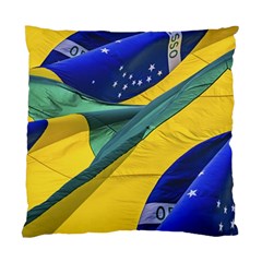 Brazil Flags Waving Background Standard Cushion Case (one Side) by dflcprintsclothing