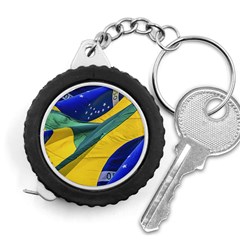 Brazil Flags Waving Background Measuring Tape by dflcprintsclothing