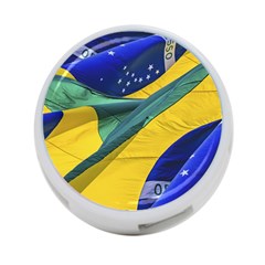 Brazil Flags Waving Background 4-port Usb Hub (one Side)