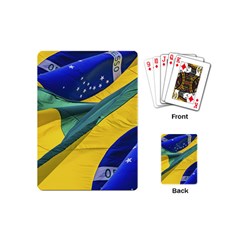 Brazil Flags Waving Background Playing Cards Single Design (mini)