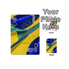 Brazil Flags Waving Background Playing Cards 54 Designs (mini)