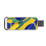 Brazil Flags Waving Background Portable USB Flash (Two Sides) Front