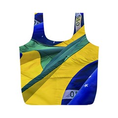 Brazil Flags Waving Background Full Print Recycle Bag (m) by dflcprintsclothing