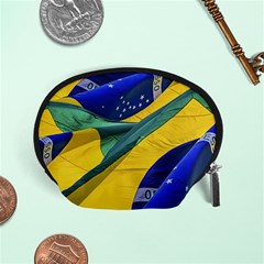 Brazil Flags Waving Background Accessory Pouch (small) by dflcprintsclothing