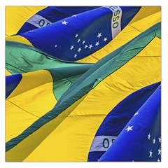 Brazil Flags Waving Background Large Satin Scarf (square) by dflcprintsclothing