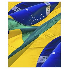 Brazil Flags Waving Background Drawstring Bag (small) by dflcprintsclothing