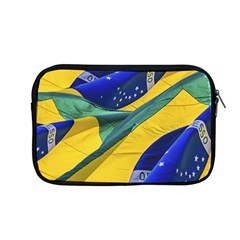 Brazil Flags Waving Background Apple Macbook Pro 13  Zipper Case by dflcprintsclothing